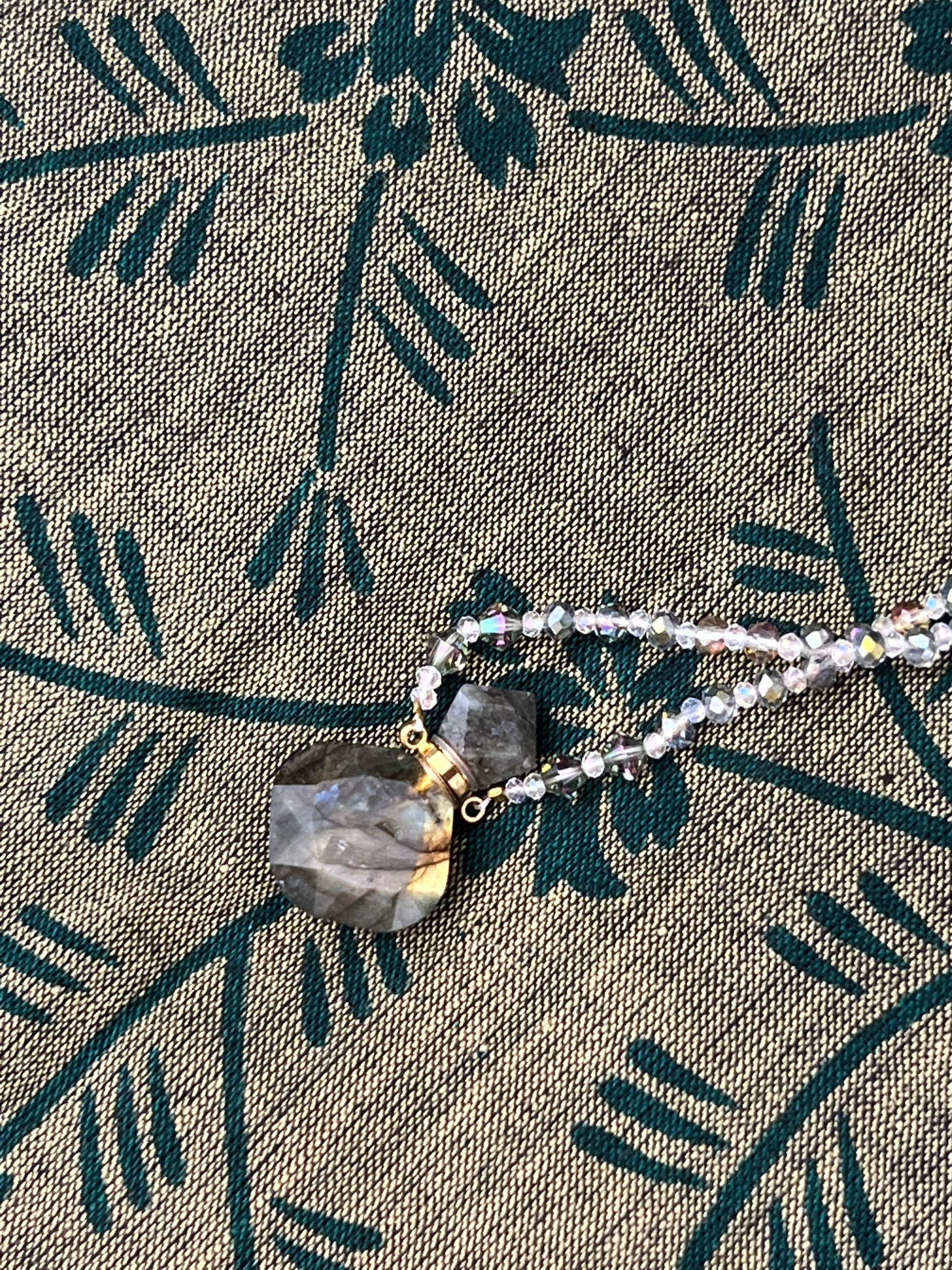 draft Necklaces Labradorite Crystal Vial Necklace