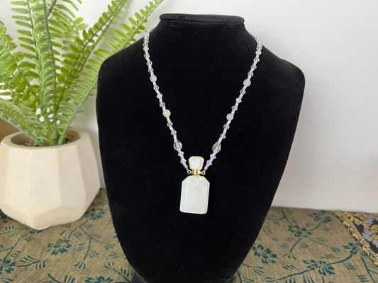 draft Necklaces White Jade Crystal Vial Necklace