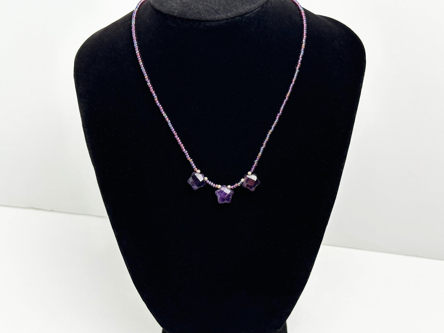 Ted & Bubs Necklaces Amethyst Triple Star Necklace - Crystal Sky Collection