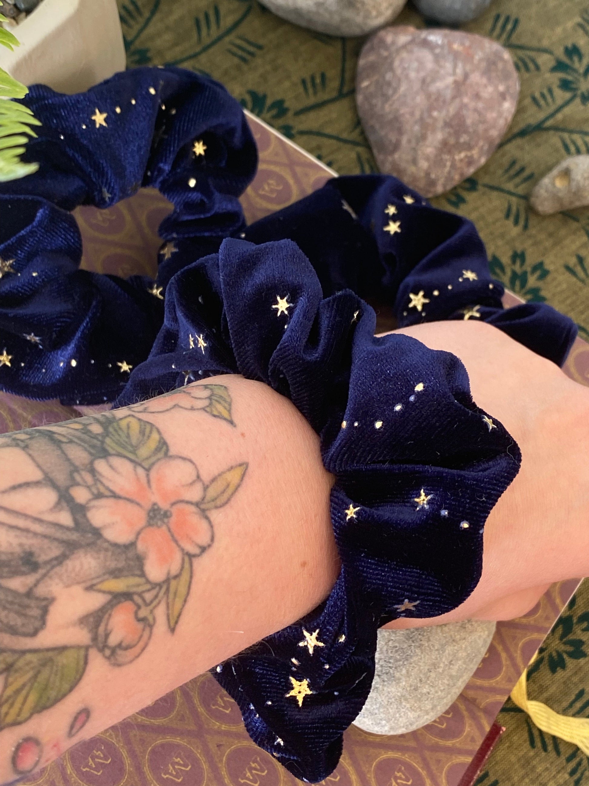 Ted & Bubs Ponytail Holders Celestial Scrunchie - Midnight