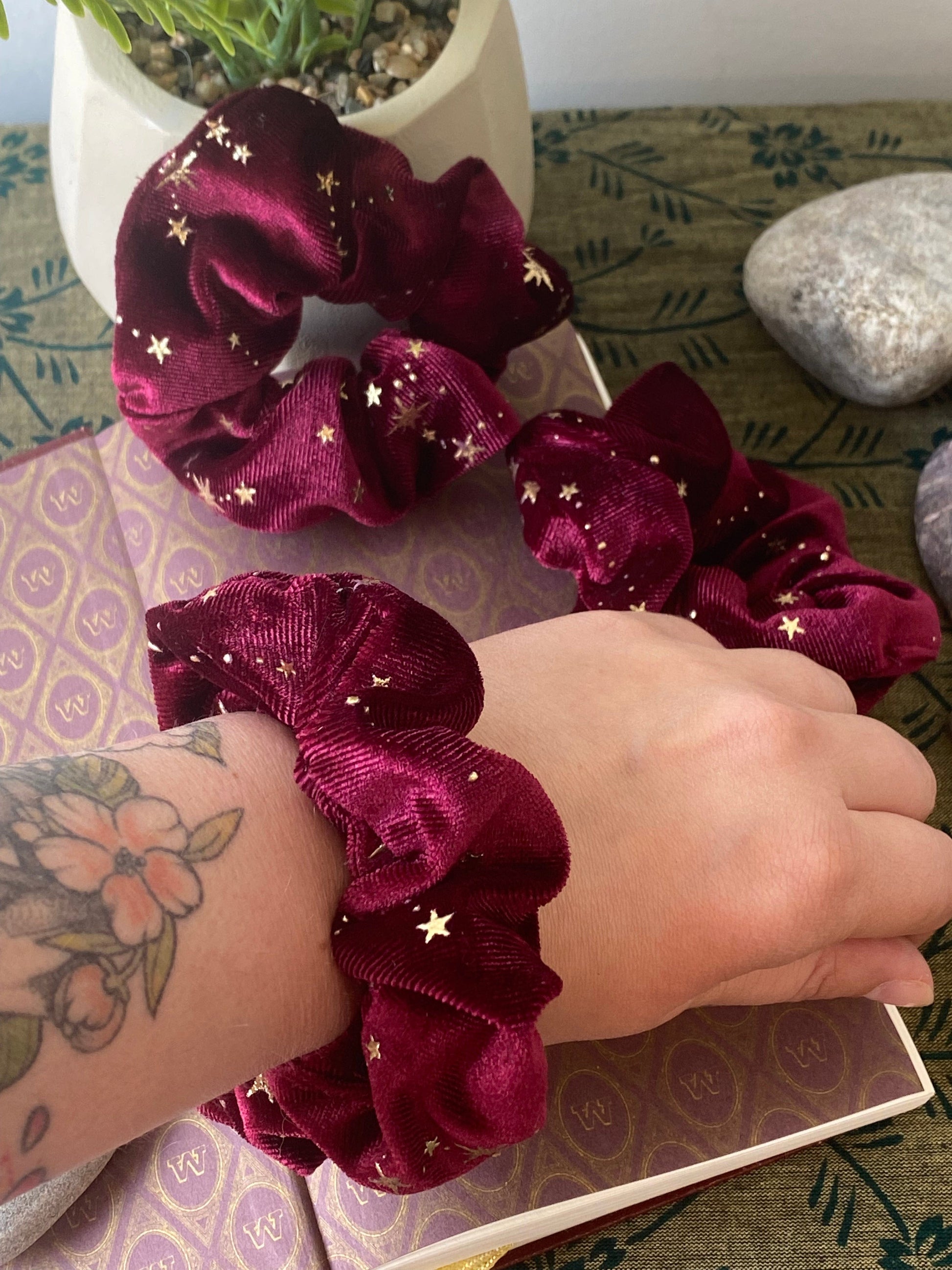 Ted & Bubs Ponytail Holders Celestial Scrunchie - Wine